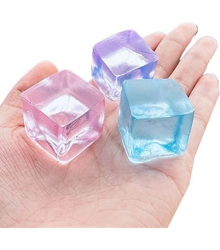Amazon | 20 個スクイーズおもちゃアイスキューブ透明豆腐形状子供の