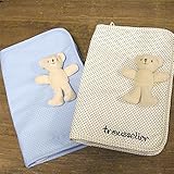 trousselier (トラセリア) 母子手帳ケース Sサイズ　ベア付 (水玉 ブルー×ホワイトドット【01795/223】)