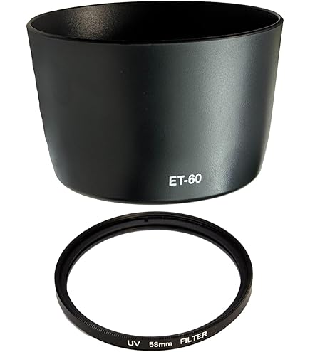Amazon | F-Foto ET-60 II レンズフード と 58mm レンズフィルター
