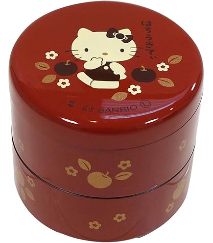 Amazon｜割烹漆器 若泉漆器 ミニお重 4寸重朱桜花（内黒） 3段 H-155