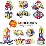 4DBlocks - Play it , Love it! - 磁石式積み木セット - 40ピース - 創造性、想像力、脳の開発を促進 - 子どものレクリエーションと教育の最高の組み合わせ。