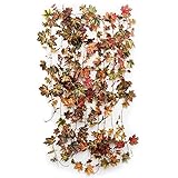 人工メープルリーフアイビーHangingガーランドミックスFall Colors Long Maple Vine Leaves for壁装飾9 ft ( Pack of 5 )