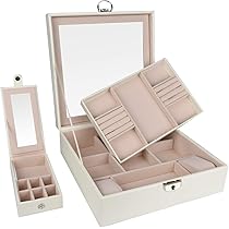 ホワイト アクセサリーケース ミラー付き Amazon｜YEARNT ジュエリーケース ミラー付き 宝石箱 PUレザー