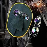 ヘッドセット溶接マスク溶接キャップ牛皮保護キャップ保護ステンレス鋼アルゴンアーク溶接機の溶接、保護マスク、TIG溶接マスク、溶接マスク、溶接マスク、溶接
