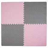 Tadpoles 4ピーススチールプレートPlay Mat inピンク/グレー