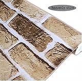 heavenly shine (ヘブンリーシャイン) レンガ ブラウン 壁紙 シール ウォールステッカー 簡単 貼付け 防水 ＤＩＹ リフォーム 初心者 貼付けタイプ