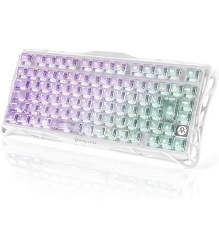 Amazon | YUNZII CK75 無線 ホットスワップメカニカルキーボード 透明