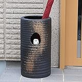 信楽焼 ふくろう付き傘立て しがらき焼 笠立て 陶器 おしゃれ kt-0111