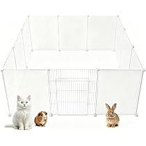 新品　ペットサークル半透明　犬　フェンス　うさぎ遊び場　ケージ126×95お洒落 Amazon | BUCATSTATE ペットサークル 50×70cm 14枚 半透明パネル