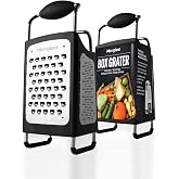 Microplane Four Sided Stainless Steel Ultra-Sharp Multi-Purpose Box Grater - Slicer, Fine, Ribbon, and Extra Coarse Blade Sty