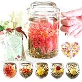 RIMTAE 花咲くお茶 工芸茶5種 と 茶こし付マグカップ いやしセット 誕生日 ギフト プレゼント お茶と茶器