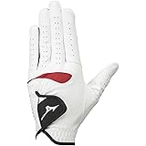 MIZUNO(ミズノ) ゴルフグローブ コンフィグリップ メンズ 左手 合成皮革/人工皮革＋シリコーンプリント加工/合成皮革 ホワイト/レッド 23cm 5MJML253