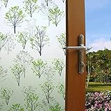 ガラスシート 目隠し 春の雰囲気 45*150cm プライバシーガラスフィルム 窓用フィルム 木 風呂壁紙 ツリー 目隠し装飾 目隠しシート 窓ガラス 無接着剤 静電気 再利用可能