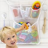 オモチャ収納袋 お風呂ハンモク 多用途 子供玩具 片付けネット 2つのポケット付き 吸盤式 メッシュバッグ 学習収納 子供部屋収納 [並行輸入品]（omid）
