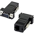 Cablecc 2pcs VGA Extenderオスto Cablecc LAN cat5 cat5e rj45イーサネットメスアダプタ