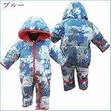 ベビー服 ジャンプスーツ リトルベアークラブ ジャンプスーツ オールインワン 防寒着 キルティングジャケット 丸高衣料 -ブルー/70cm