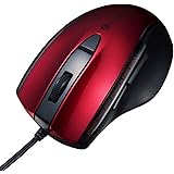 サンワサプライ(Sanwa Supply) マウス 有線 USB接続 静音 ブルーLED 5ボタン(戻る・進むボタン搭載) 中型 レッド MA-BL168R