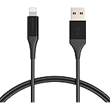 Amazon Basics iPhone Charger Cable, ABS USB-A to Lightning, MFi Certified, for Apple iPhone, iPad, 10,000 Bend Lifespan - Bla