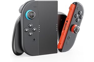 Switch2コントローラ専用グリップ，Switch2(2025)に適したマグネット式充電ハンドル，USB-C充電ケーブル付き，充電しながら遊べる，ブラック,station forswitch