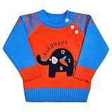 cm-trading キッズ ニットセーター 秋冬トップス 子供服 ベビー服 丸首 長袖 プルオーバー ゾウ柄 エレファント 男の子 ボーイズ カジュアル 通学 お出かけ 6～12ヶ月
