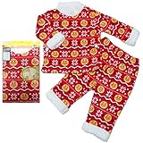 2017年 秋冬 アンパンマン マシュマロフリース ノルディック総柄 長袖パジャマ Anpanman レッド◇100cm