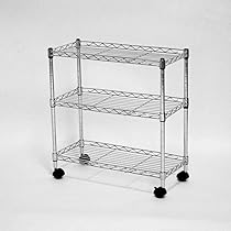 Amazon｜メタルラック スチールラック キャスター付 3段 幅45×奥行き20