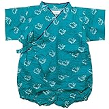 《初夏盛夏対応》(日本製) Pample Mousse(パンプルムース) くじら柄甚平ロンパス  60cm /GR NO.DP-72465