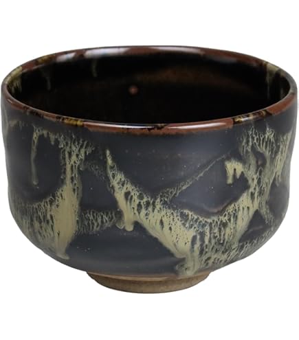 Amazon.co.jp: 扇屋濱田庄司「白釉鉄絵茶碗」共箱 高さ 約8cm 幅 約