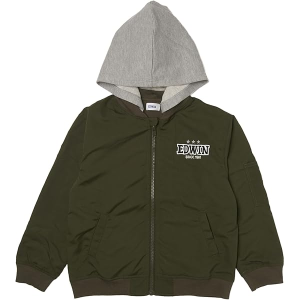 Amazon | [エドウィン] ジャケット 中綿入りMA-1 ボーイズ ブラック