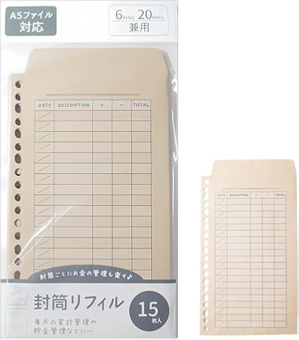 仕分け・予算・積立　項目リフィル(Ａ7) 仕分け・予算・積立 項目リフィル(A7)