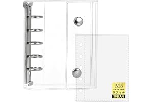 Hueapion シール帳 透明 女の子 はがせる m5 シール バインダー シール手帳 クリアバインダー 5穴 マイクロ5 シール収納 推し活グッズ （透明）