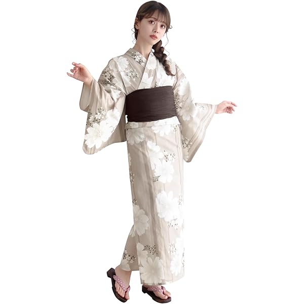 ツツジ 浴衣 2023新品・ツツジ・サツキ・清楚レッドホワイト浴衣セット