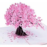 Paper Love Cherry Blossom Pop Up Card, 3D Popup Greeting Cards, for Mothers Day, Spring, Fathers Day, Graduation, Birthday, W