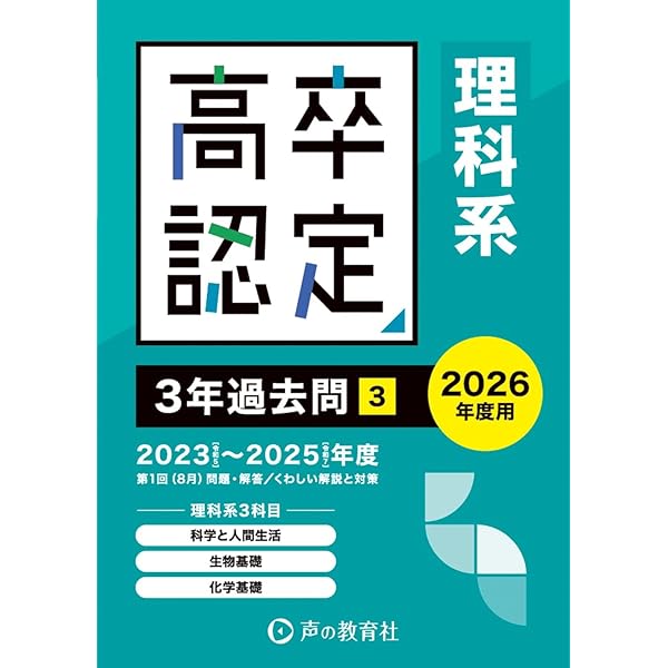 高卒程度認定試験① 主要3科(英語・数学・国語)4年過去問 2026年度用