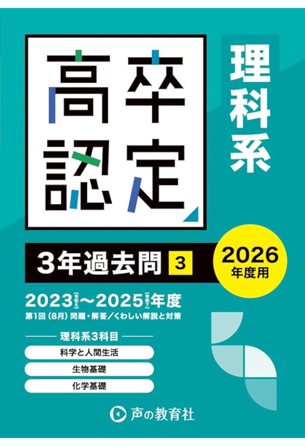 高卒程度認定試験① 主要3科(英語・数学・国語)4年過去問 2026年度用