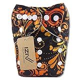 iZiv新生児1厚いおむつ付きオーガニック幼児防水/調整/再利用可能/洗えるポケット布おむつのフィット赤ちゃん0.5-3歳(ブラウン)