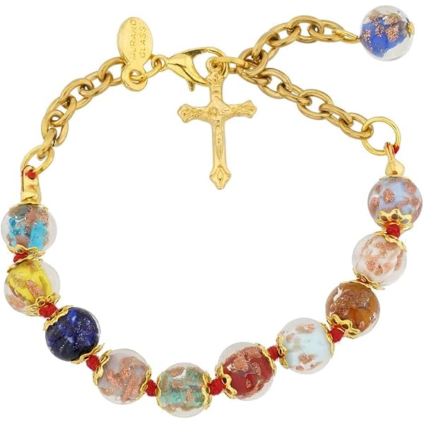 Amazon.co.jp: Venice Aurora Murano Glass ブレスレット マルチカラー