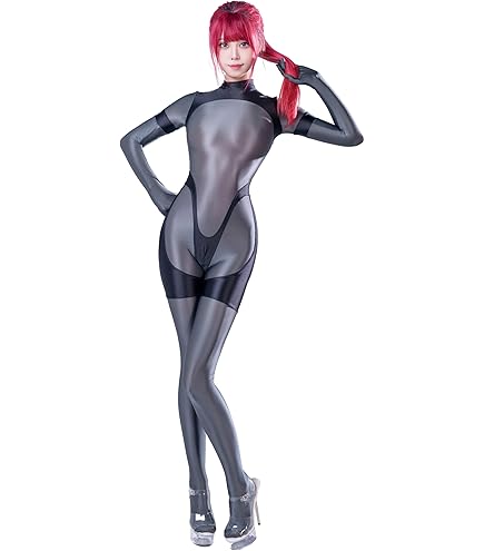 Amazon | BEFASY 女性 光沢 キャットスーツ PU レザー セクシー