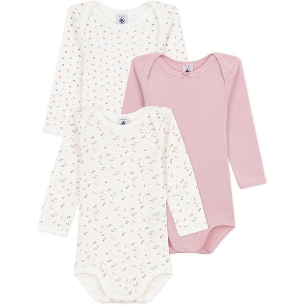 Amazon.co.jp: [プチバトー] 長袖ボディ3枚組 A0EB3 マルチカラー1