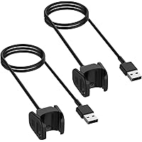 Kissmart for Fitbit Charge 3 Charger (2-Pack, 1m/3.3ft), Replacement Charging Cable Cord for Fitbit Charge 3 (Black, 2-Pack)