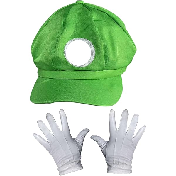 マリオ・ルイージ キャップと手袋セット Amazon.co.jp: Disguise スーパーマリオ ルイージー 大人用 帽子＆手袋