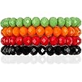 Bead Layering Multi Color Statement Bracelets - Stackable Beaded Strand Stretch Bangles