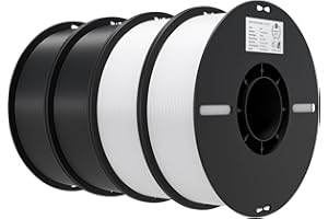 Creality 3D Printer Filament 1.75mm 4KG, PLA Filament Bulk +/- 0.02mm, 4 Pack 1kg Spool(2.2lbs) 3D Printing Filament Fits for Most FDM 3D Printers, White and Black