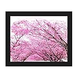 Cherry Blossoms in Bloom : Distressed抽象Sakuraツリー壁アートプリント 24x30 WAT0000069FRM24X30SBK