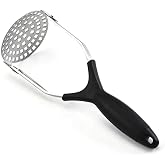 Kdelight Heavy Duty Stainless Steel Potato Masher, Ricer, Vegetable & Fruit Masher, Silver, 10cm x 27cm