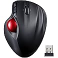 サンワダイレクト ワイヤレス トラックボール 6ボタン 戻る/進むボタン搭載 4DPI切替(400/800/1200/1600) チルトホイール搭載 エルゴノミクス ブラック 400-MA073BK