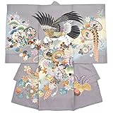 初着　灰色　グレー　鷹　松　梅　紅葉　正絹　仕立て上がり　紋入れ