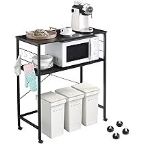 キッチンラック レンジ台 ゴミ箱上 幅80.8×奥行45.7×高さ171.2cm Amazon.co.jp: Somdot レンジラック 2段 幅80cm 大型レンジ対応