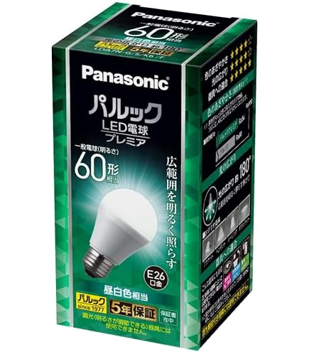 Amazon | パナソニック LED電球 口金直径26mm 電球60形相当 昼白色相当