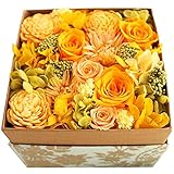 プリザーブドフラワー ボックスアレンジ イエロー 小